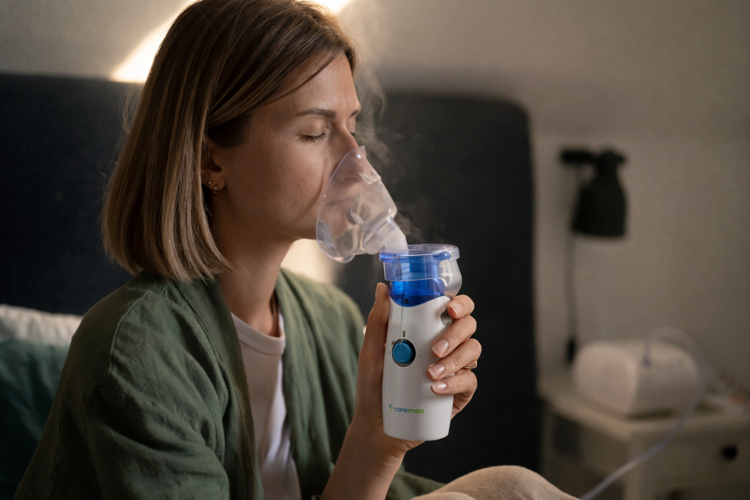 Patient using nebulizer